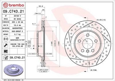 Bremžu diski BREMBO 09.C743.21