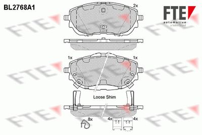 Bremžu uzliku kompl., Disku bremzes FTE 9010975
