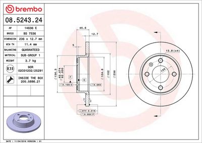 Bremžu diski BREMBO 08.5243.24