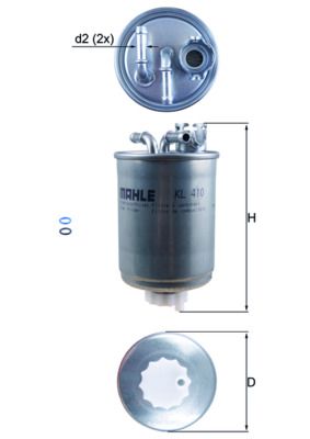 Degvielas filtrs MAHLE KL 410D