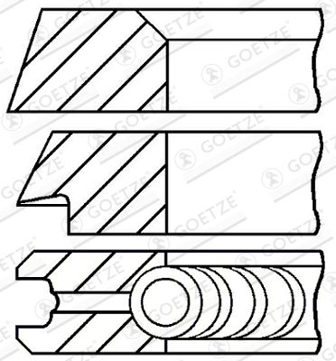 Комплект поршневых колец GOETZE ENGINE 08-399100-00