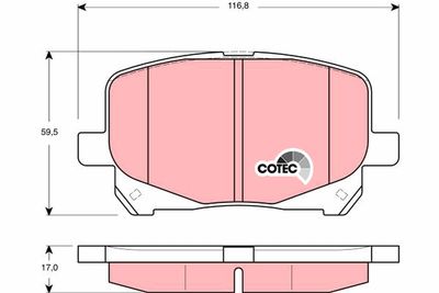 Bremžu uzliku kompl., Disku bremzes TRW GDB3248