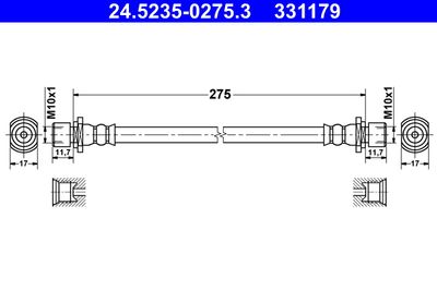 Тормозной шланг ATE 24.5235-0275.3