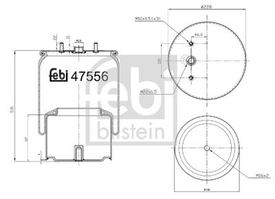 Pneimoatsperes spilvens, Pneimopiekare FEBI BILSTEIN 47556