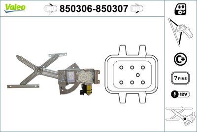 Stikla pacelšanas mehānisms VALEO 850306