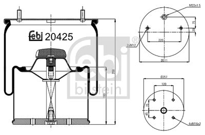 Pneimoatsperes spilvens, Pneimopiekare FEBI BILSTEIN 20425