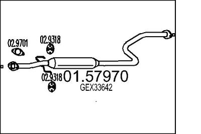 Средний глушитель выхлопных газов MTS 01.57970