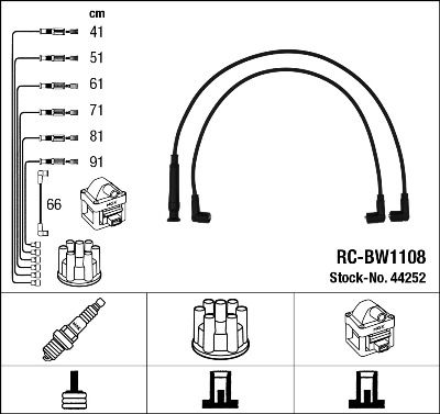 Augstsprieguma vadu komplekts NGK 44252