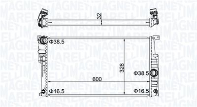 Радиатор, охлаждение двигателя MAGNETI MARELLI 350213202300