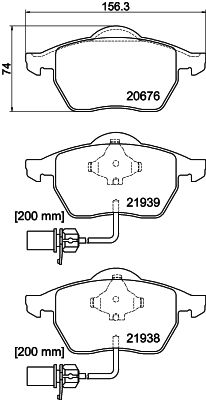 Комплект тормозных колодок, дисковый тормоз HELLA PAGID 8DB 355 008-411