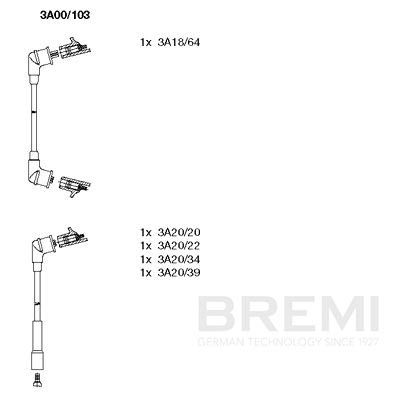 Augstsprieguma vadu komplekts BREMI 3A00/103