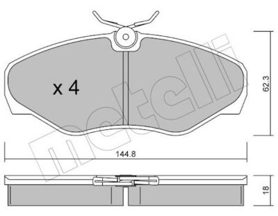 Bremžu uzliku kompl., Disku bremzes METELLI 22-0338-2