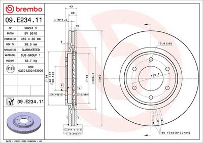 Тормозной диск BREMBO 09.E234.11