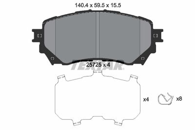 Комплект тормозных колодок, дисковый тормоз TEXTAR 2572501