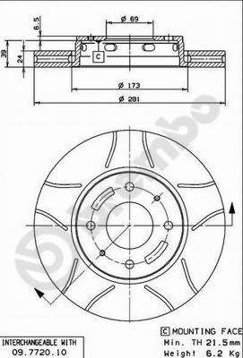 Bremžu diski BREMBO 09.7720.75