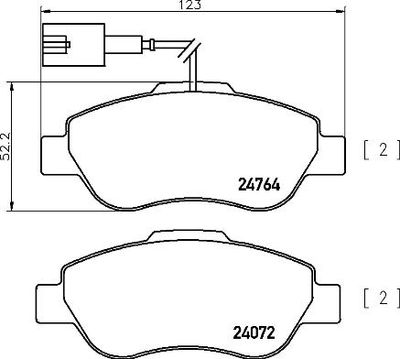 Bremžu uzliku kompl., Disku bremzes BREMBO P 24 150