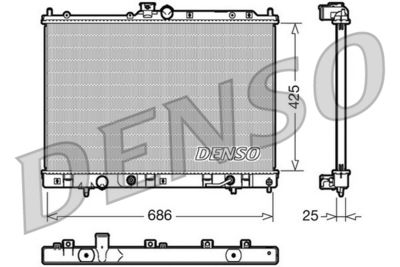 Радиатор, охлаждение двигателя DENSO DRM45030
