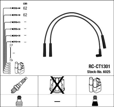 Augstsprieguma vadu komplekts NGK 6025