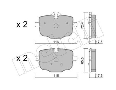 Комплект тормозных колодок, дисковый тормоз METELLI 22-0921-0