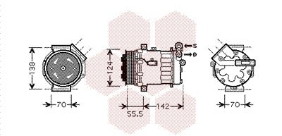 Компрессор, кондиционер VAN WEZEL 3700K447