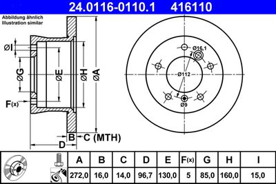 Тормозной диск ATE 24.0116-0110.1
