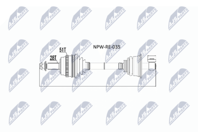 Приводной вал NTY NPW-RE-035