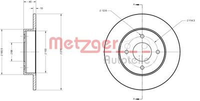 Bremžu diski METZGER 6110220