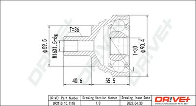 Шарнирный комплект, приводной вал Dr!ve+ DP2110.10.1118