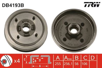 Bremžu trumulis TRW DB4193B