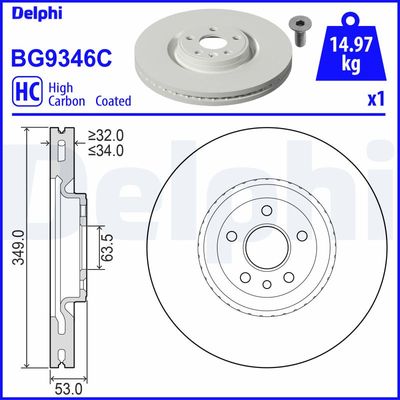 Bremžu diski DELPHI BG9346C