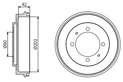 Тормозной барабан BOSCH 0 986 477 202