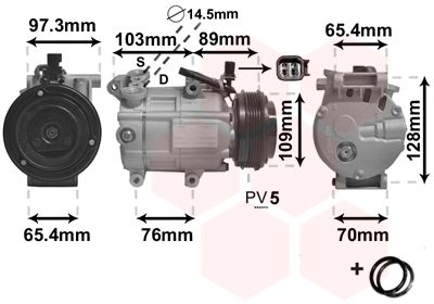 Компрессор, кондиционер VAN WEZEL 1800K391
