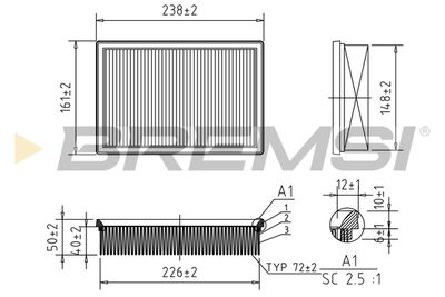 Воздушный фильтр BREMSI FA1119