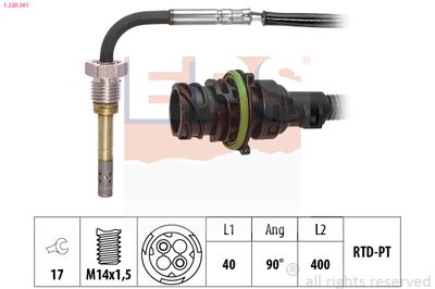 czujnik temp.spalin EGT MERCEDES ACTROS MP2/MP3 EPS 1.220.361