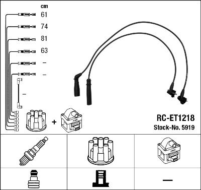Augstsprieguma vadu komplekts NGK 5919