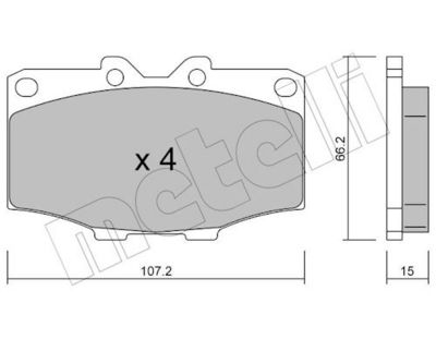 Bremžu uzliku kompl., Disku bremzes METELLI 22-0109-0