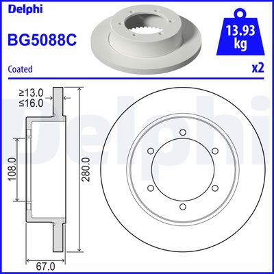 Bremžu diski DELPHI BG5088C
