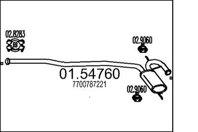 Средний глушитель выхлопных газов MTS 01.54760