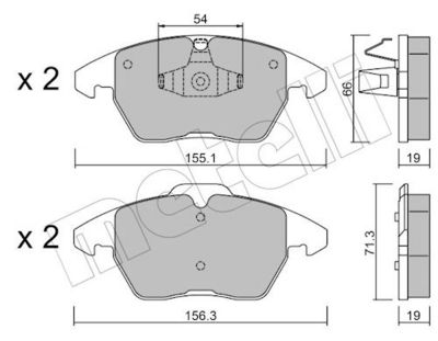 Комплект тормозных колодок, дисковый тормоз METELLI 22-0548-1