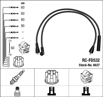 Augstsprieguma vadu komplekts NGK 0627