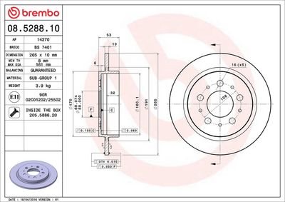Bremžu diski BREMBO 08.5288.10