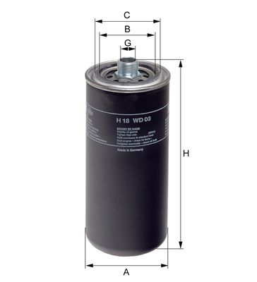 Hidrofiltrs, Automātiskā pārnesumkārba HENGST FILTER H18WD03