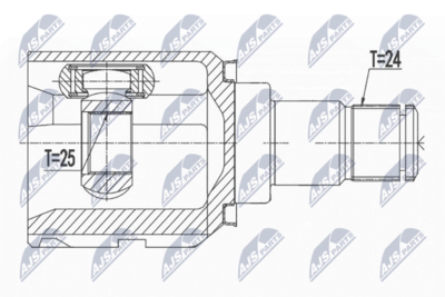 Šarnīru komplekts, Piedziņas vārpsta NTY NPW-TY-156