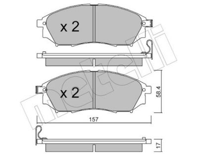 Комплект тормозных колодок, дисковый тормоз METELLI 22-0819-0
