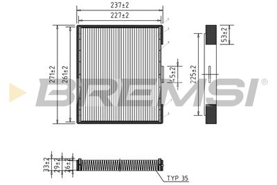 Фильтр, воздух во внутренном пространстве BREMSI FC1527
