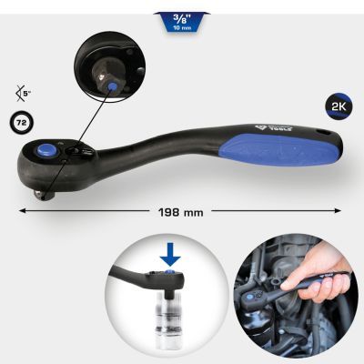 Uzgriežņu atslēga ar pārslēdzamu sprūdmehānismu KS TOOLS BT021900