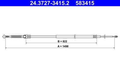 Тросик, cтояночный тормоз ATE 24.3727-3415.2