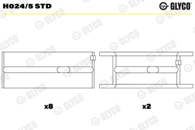 Подшипник коленвала GLYCO H024/5 STD