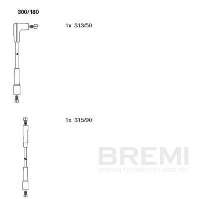 Комплект проводов зажигания BREMI 300/180