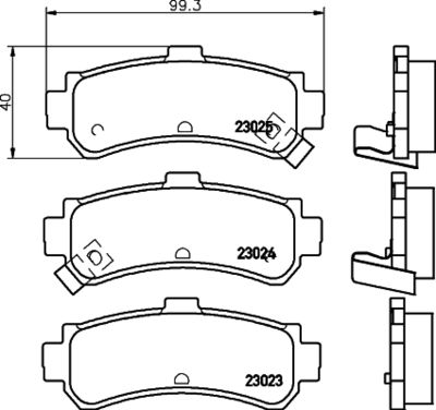 HELLA PAGID 8DB355017191 Bremžu uzliku kompl
